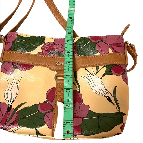 Koltov Daisy Crossbody Vegan Faux Leather Floral Print Purse - Picture 6 of 15